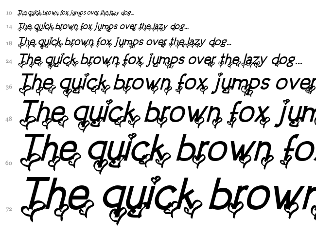 Dream Love Valentine font waterfall